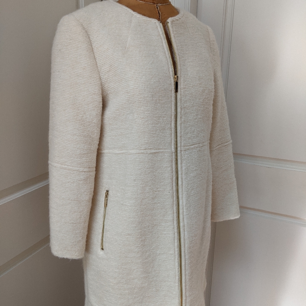Women's Cream Wool Blend Coat